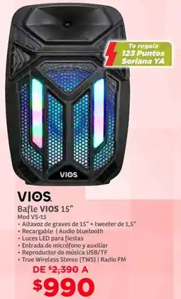 Soriana Híper Vios bafle 15" oferta