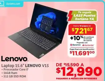 Lenovo laptop 15.6" V15