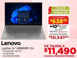 Soriana Híper Lenovo laptop 14" V14 oferta