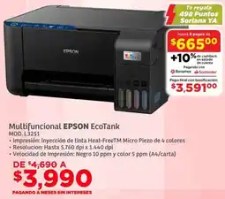 Soriana Híper Epson multifuncional ecotank oferta