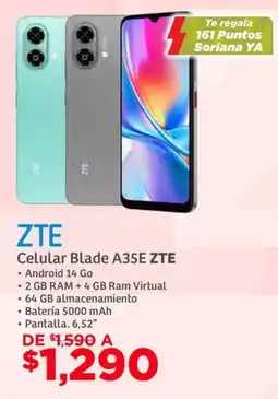 Soriana Híper ZTE celular blade A35E oferta