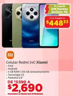 Soriana Híper xiaomi redmi celular 14C oferta