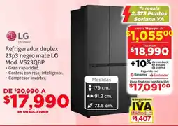 Soriana Híper LG refrigerador duplex 23p3 negro mate oferta