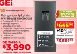 Soriana Híper White-westinghouse refrigerador 7p3 plata oferta
