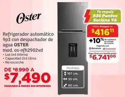 Soriana Híper Oster refrigerador automático 9p3 oferta
