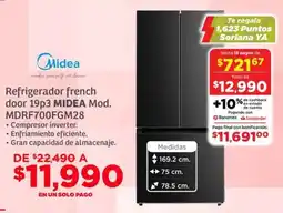 Soriana Híper Midea refrigerador french door 19p3 oferta