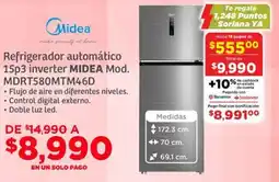 Soriana Híper Midea refrigerador automático 15p3 inverter oferta