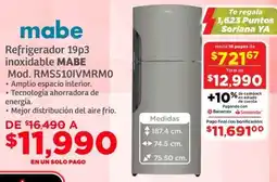 Soriana Híper Mabe refrigerador 19p3 inoxidable oferta