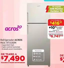 Soriana Híper Acros refrigerador oferta