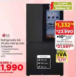Soriana Híper LG refrigerador oferta