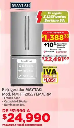 Soriana Híper Maytag refrigerador oferta