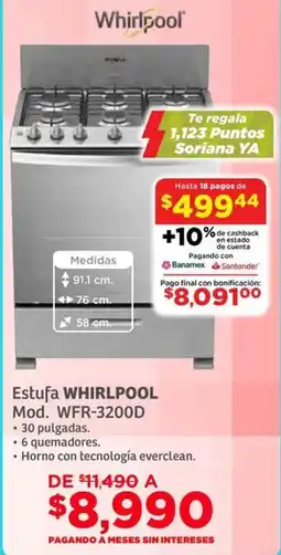 Soriana Híper Whirlpool estufa oferta