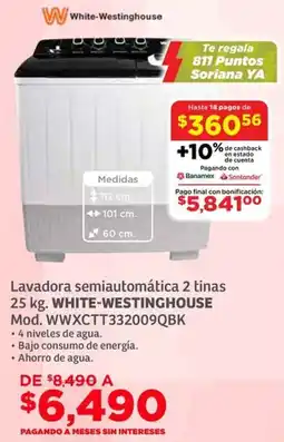 Soriana Híper White-westinghouse lavadora semiautomática 2 tinas oferta