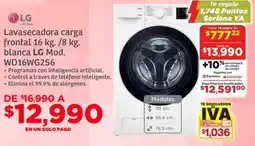 Soriana Híper LG lavasecadora carga frontal oferta