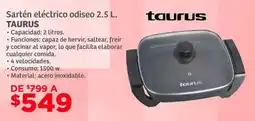 Soriana Híper Taurus sartén eléctrico odiseo oferta