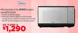 Soriana Híper Midea microondas 0.7p negro oferta