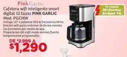 Soriana Híper Pink garlic cafetera wifi inteligente smart digital 12 tazas oferta