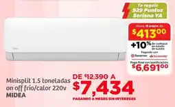 Soriana Híper Midea minisplit 1.5 toneladas oferta