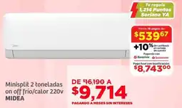 Soriana Híper Midea minisplit 1 tonelada inverter frío/calor oferta