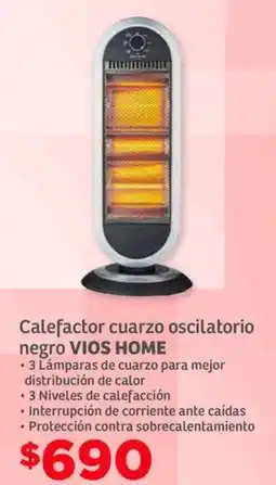 Soriana Híper Vios home calefactor cuarzo oscilatorio negro oferta