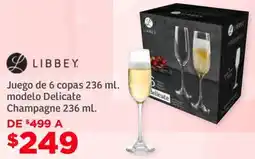 Soriana Híper Libbey juego de 6 copas oferta