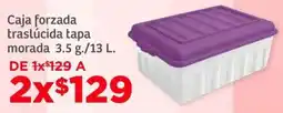 Soriana Híper Caja forzada traslúcida tapa morada oferta