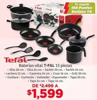 Soriana Híper Tefal baterías vital oferta