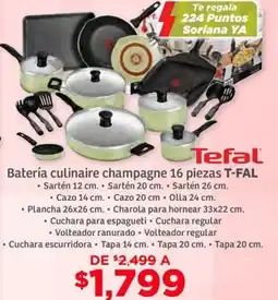 Soriana Híper Tefal batería culinaire champagne oferta