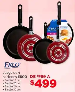 Soriana Híper Ekco juego sartenes de 4 oferta