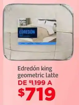 Soriana Híper Edredón king geometric latte oferta
