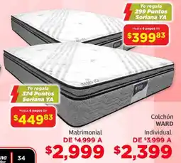 Soriana Híper Ward colchón matrimonial oferta