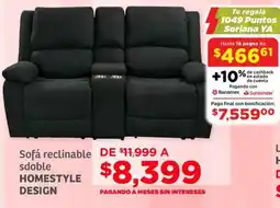 Soriana Híper Homestyle design sofá reclinable sdoble oferta