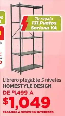 Soriana Híper Homestyle design librero plegable 5 niveles oferta