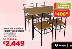 Soriana Híper Homestyle design comedor oferta