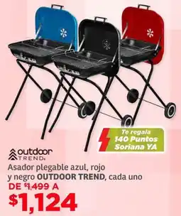 Soriana Híper Outdoor trend asador plegable azul, rojo oferta