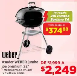 Soriana Híper Weber asador jumbo joe premium 22" oferta