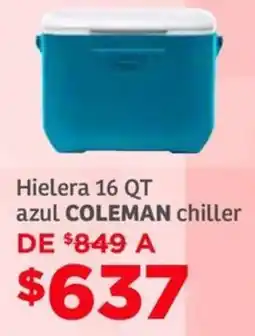 Soriana Híper Coleman hielera 16 qt azul chiller oferta