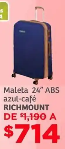 Soriana Híper Richmount maleta 24" abs azul-café oferta