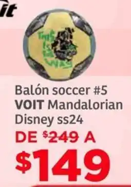 Soriana Híper Voit balón soccer #5 mandalorian disney ss24 oferta