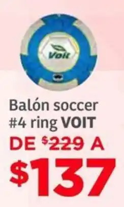 Soriana Híper Voit balón soccer #4 ring oferta