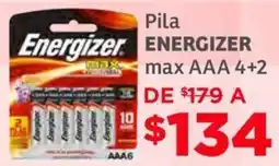 Soriana Híper Energizer pila AAA6 oferta