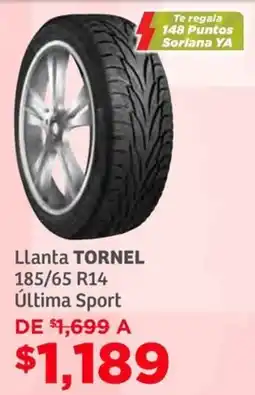 Soriana Híper Tornel llanta 185/65 r14 última sport oferta