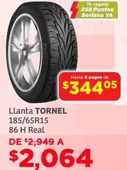 Soriana Híper Tornel llanta 185/65r15 86 h real oferta