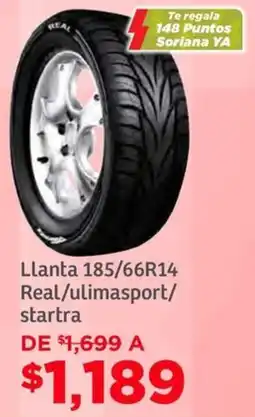 Soriana Híper Llanta 185/66r14 real/ulimasport/ startra oferta