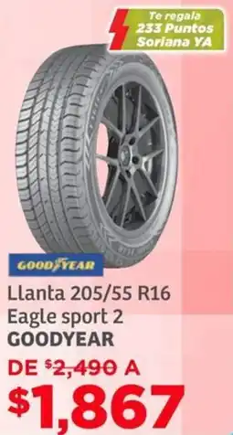 Soriana Híper Goodyear llanta 205/55 r16 eagle sport 2 oferta