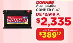 Soriana Híper Gonher acumulador G-47 oferta
