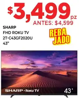 HEB Sharp fhd roku tv 43" oferta