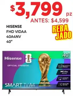 HEB Hisense fhd vidaa 40" oferta
