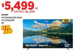 HEB Sharp roku tv frameless roku 50" oferta