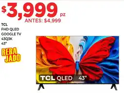 HEB Tcl fhd qled google tv 43" oferta